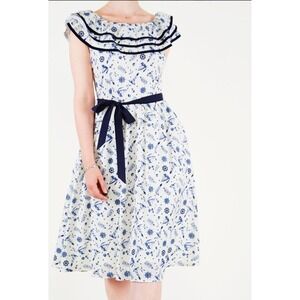Voodoo Vixen Nautical Sailboat Anchor Lighthouse Dress‎ Navy M retro rockabilly